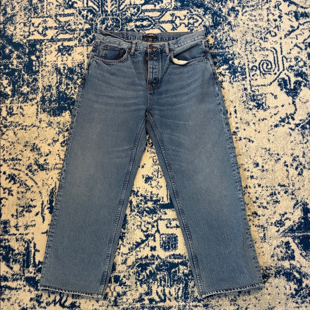Lighter wash Nudie Jeans Tuff Tony Loose Straight Fit Denim Jeans Size 34
